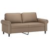 vidaXL 2-osobowa sofa z poduszkami, cappuccino, 140 cm, sztuczna sk&oacute;ra