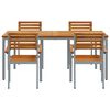 vidaXL Zestaw do jadalni w ogrodzie 5 pcs Szary Lite Drewno Akacji