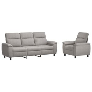 vidaXL Zestaw Sof 2 pcs Szary chmur tkanina