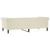 vidaXL Sofa z funkcją spania, kremowa, 90x200 cm, sztuczna sk&oacute;ra