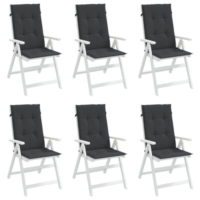 vidaXL Poduszki na krzesła ogrodowe, 6 szt., czarne, 120x50x3 cm