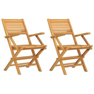 vidaXL Krzesła składane 2 szt. 55x62x90 cm Drewno lite Tekowe