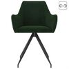 vidaXL Krzesła stołowe, 2 szt., ciemnozielone, obite aksamitem