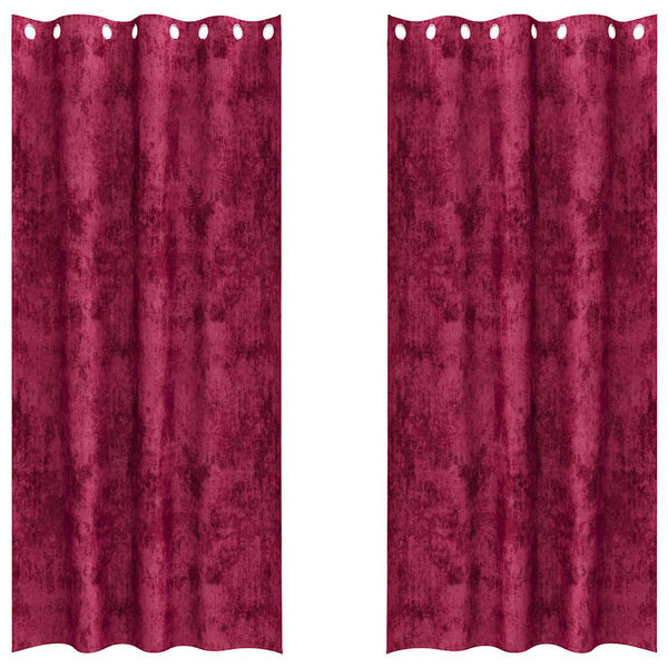 vidaXL Zasłony z weluru 2 pcs czerwone wino 245 x 140 cm Aksamit