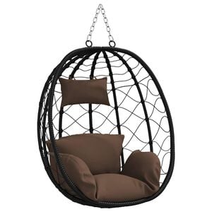 vidaXL Wiszące krzesło jajo polirattan 91,5 x 54,5 x 107 cm kawowy