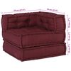 vidaXL Modułowa sofa 3 pcs Bordowy tkanina