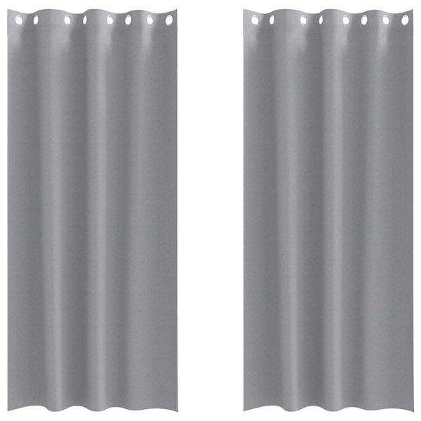 vidaXL Firany blackout z k&oacute;łkami 2 pcs Jasnoszary 260 x 140 cm