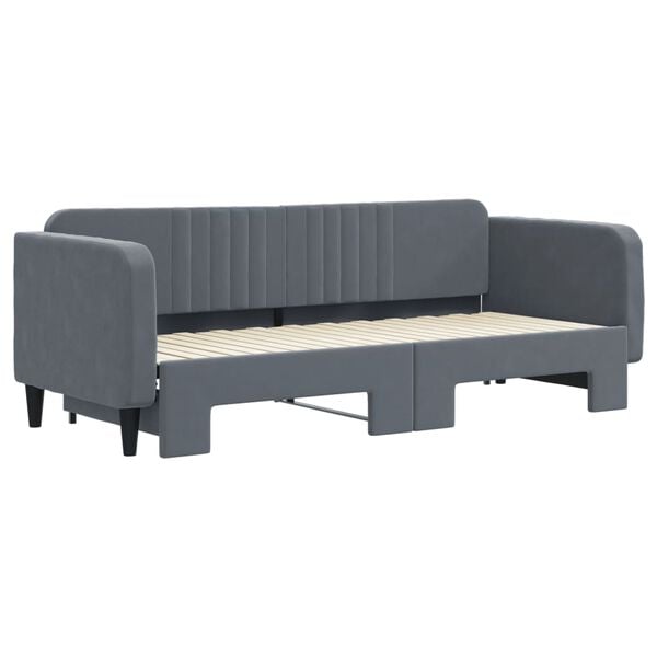 vidaXL Sofa rozsuwana, ciemnozielona, 80x200 cm, aksamit