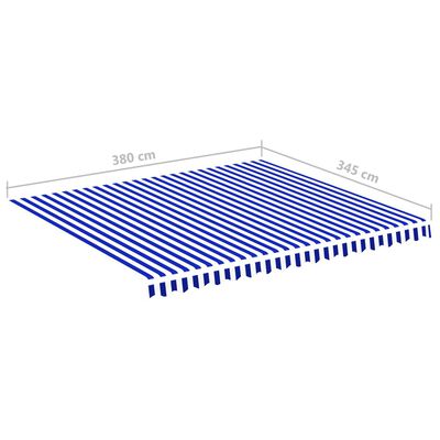 vidaXL Zapasowa tkanina na markizę, niebiesko-biała, 4x3,5 m