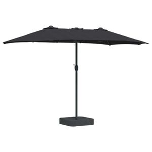 vidaXL Parasolka ogrodowa Czarny 385 x 209 x 244 cm Poliester i Stal
