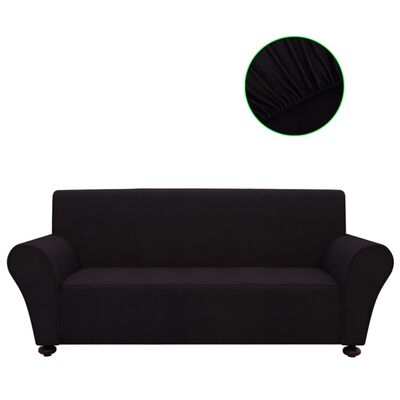 vidaXL Elastyczny pokrowiec na sofę, z dżerseju, czarny