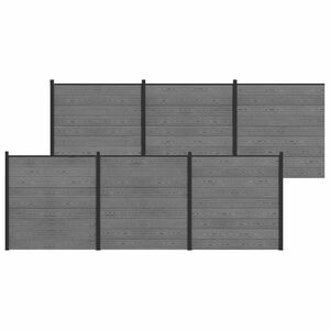 vidaXL Zestaw ogrodzeniowy 1045 x 186 cm WPC i aluminium Szary