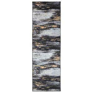 vidaXL Chodnik dywanowy LESAKA Czarny i złoto 50 x 100 cm