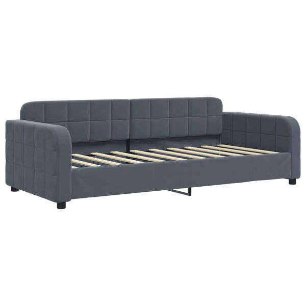 vidaXL Sofa z funkcją spania, ciemnoszara, 90x190 cm, aksamit