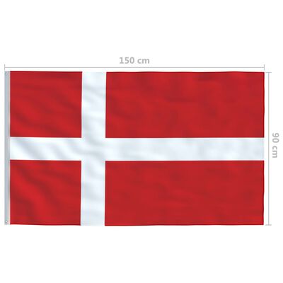 vidaXL Flaga Danii z aluminiowym masztem, 4 m