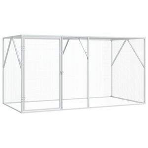 vidaXL Klatka dla ptak&oacute;w srebrny 208 x 102 x 108 cm