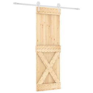 vidaXL Drzwi przesuwne 70 x 210 cm Lite Drewno Sosnowe (Nieobrobione)