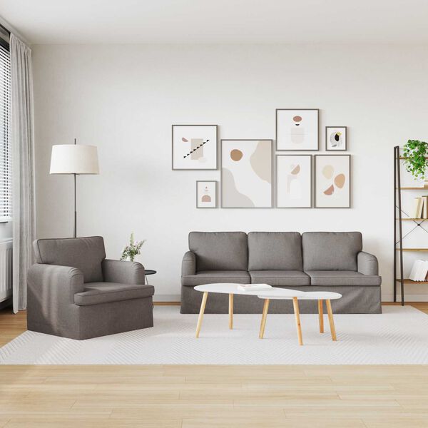 vidaXL Sofa 2 pcs Ciemnoszary