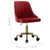 vidaXL Obrotowe krzesła stołowe, 6 szt., winna czerwień, aksamitne