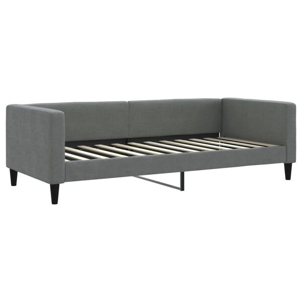 vidaXL Sofa z funkcją spania, ciemnoszara, 90x200 cm, obita tkaniną