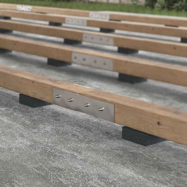 vidaXL Pad Patio z Granulatem Gumowym Czarny 9 x 9 x 0,6 cm Guma