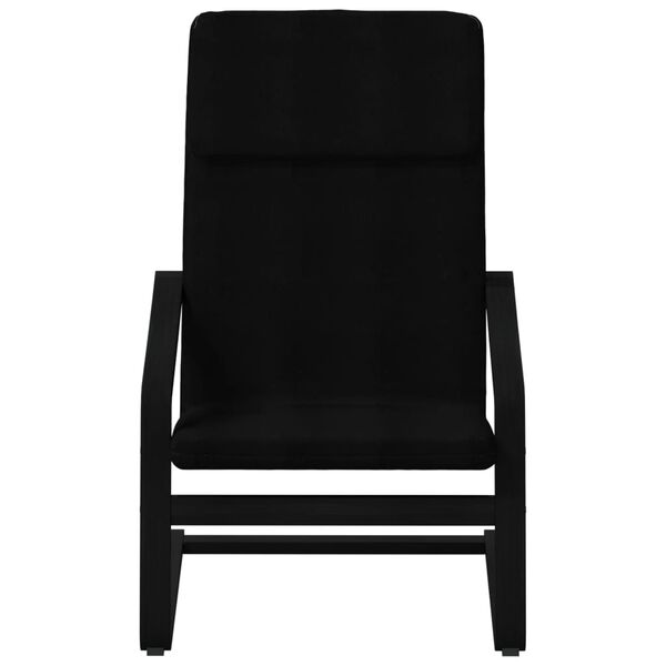 vidaXL Fotel z podn&oacute;żkiem, czarny, obity tkaniną