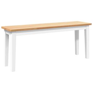 vidaXL Ławka 110 cm Biała lite drewno guma