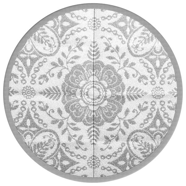 vidaXL Dywan na zewnątrz, ARAKIL jasnoszary, Ø120 cm, PP