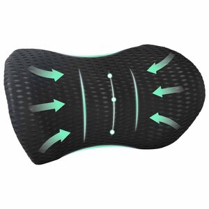 vidaXL Poduszka pod plecy Czarny Pianka z pamięcią 46 x 24 x 11 cm