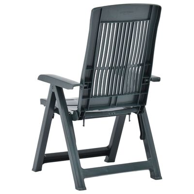 vidaXL Rozkładane krzesła do ogrodu, 2 szt., plastikowe, zielone