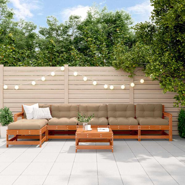 vidaXL Zestaw wypoczynkowy w ogrodzie 7 pcs Woskowy Brąz