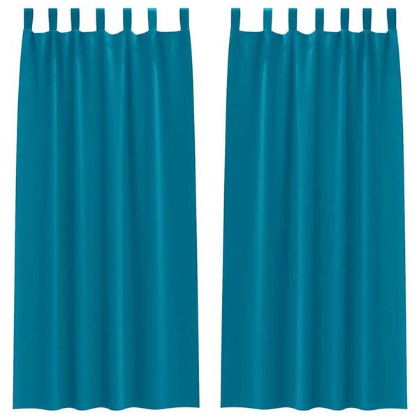 vidaXL Firany blackout z k&oacute;łkami 2 pcs Turkusowy 225 x 140 cm