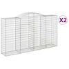 vidaXL Kosze gabionowe z łukiem, 2 szt., 300x50x160/180 cm, żelazo