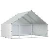 vidaXL Kurnik z dachem srebrny 300 x 200 x 190 cm Stal ocynkowana