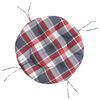vidaXL Okrągła poduszka, czerwona krata, &Oslash; 60 x 11 cm, tkanina Oxford