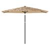 vidaXL Parasol ogrodowy na stalowym słupku, brązowy, 288x288x225 cm