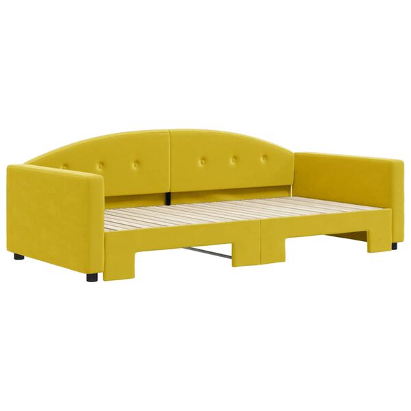 vidaXL Sofa rozsuwana, ż&oacute;łta, 100x200 cm, aksamit