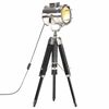 vidaXL Lampa podłogowa na tr&oacute;jnogu, czarna, lite drewno mango, 69 cm