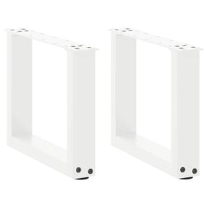 vidaXL Nogi do stolika kawowego w kształcie litery U 2 szt. Białe 40x(30-31) cm Stal