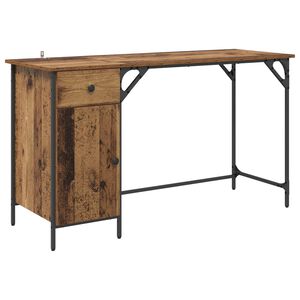 vidaXL Biurko komputerowe Stare drewno 131 x 48 x 75 cm