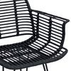 vidaXL Krzesło jadalniane 2 pcs Czarny 44 x 44 x 74 cm Rattan i żelazo