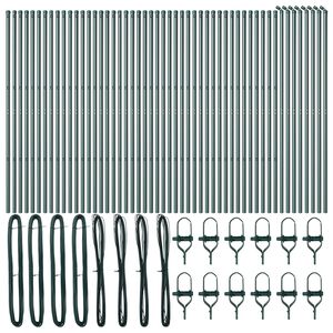 vidaXL Słupek ogrodzeniowy. 52 pcs Zielony 3,2 x 3,2 x 150 cm Stal