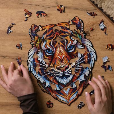 UNIDRAGON 273-cz., drewniane puzzle Lovely Tiger, King Size, 30x38 cm
