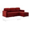 vidaXL 3-osobowa, rozkładana sofa modułowa, czerwona, sztuczna skóra