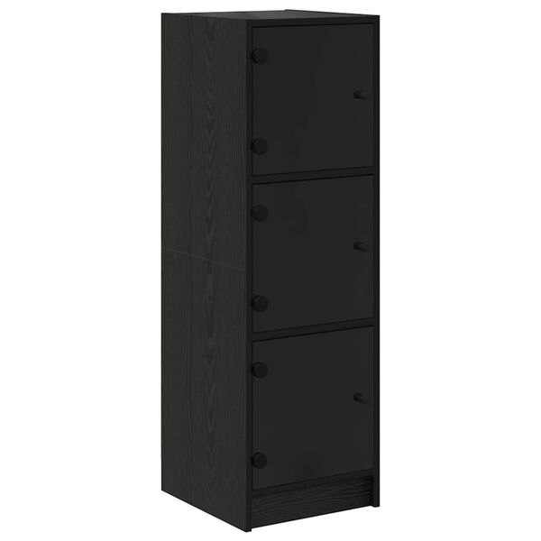 vidaXL Highboard Czarny Dąb 35 x 37 x 109 cm Materiał drewnopochodny