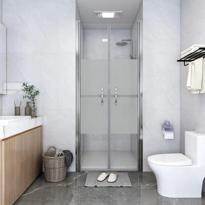 vidaXL Drzwi prysznicowe, szkło częściowo mrożone, ESG, 96x190 cm
