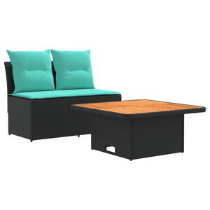 vidaXL 2 Sztuka Środkowa sofa ogrodowa z podnoszonym stolikiem