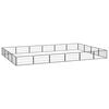 vidaXL Kojec dla psa, 20 panele, czarny, 100x50 cm, stal