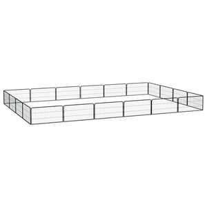 vidaXL Kojec dla psa, 20 panele, czarny, 100x50 cm, stal
