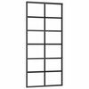 vidaXL Drzwi przesuwne z osprzętem, 90x205 cm, szkło ESG i aluminium